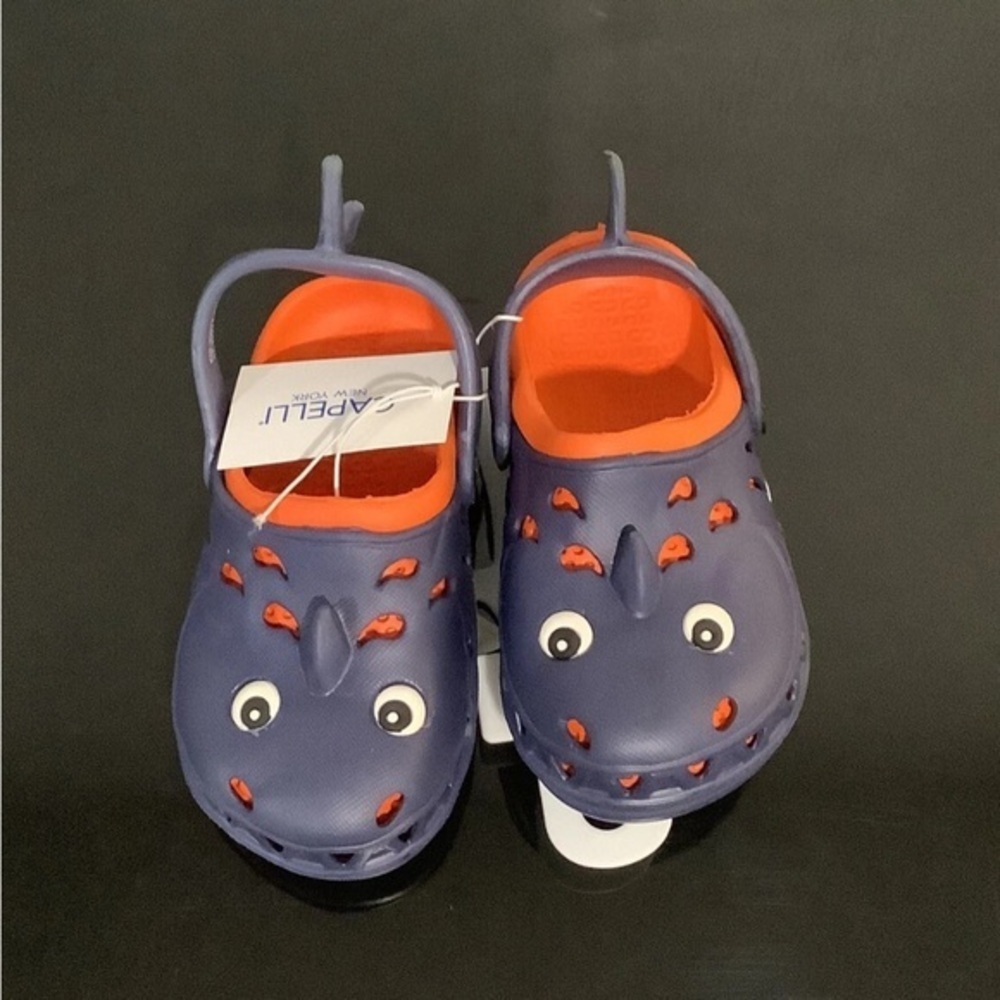 Capelli Toddler Boys Rubber Clogs Shark Novelty Slip On Gray Size 8-9